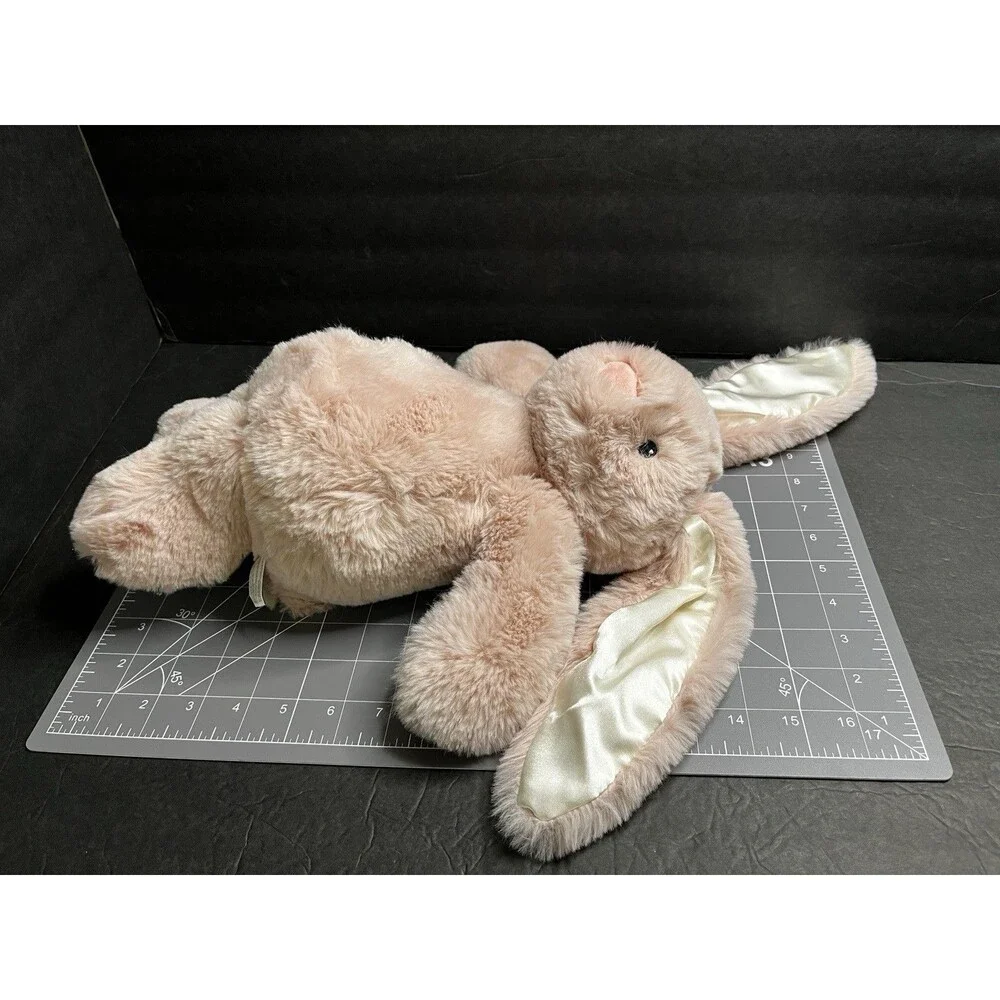 Spark Create Imagine Pink Soft Bunny Rabbit Plush Animal Rattle Satin Ears 14